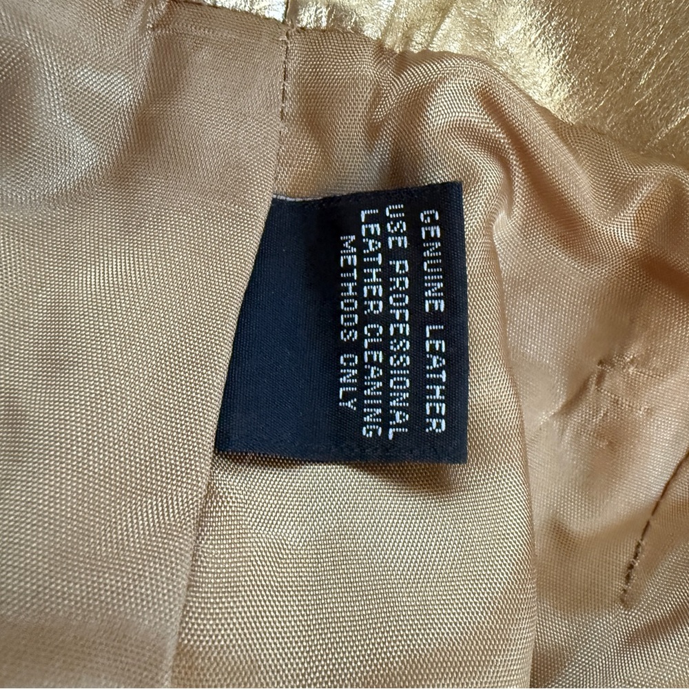 Kenar Shimmering Gold leather Pencil Skirt - Picture 4 of 4